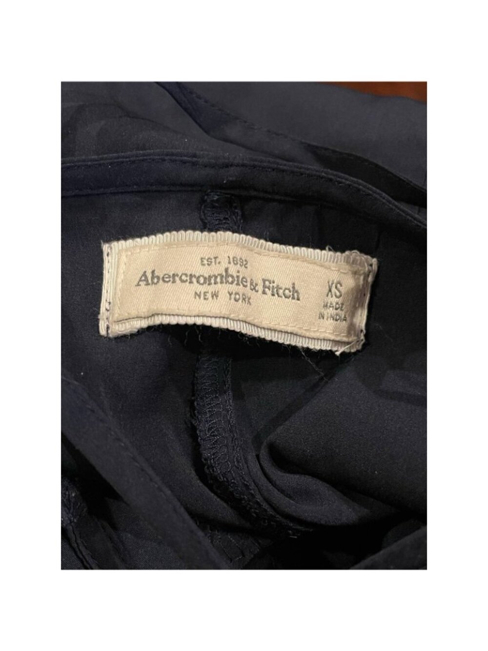 Womens Spaghetti Strap Tank Top Women Sz XS Abercrombie & Fitch Navy Beaded Boho - Picture 5 of 16